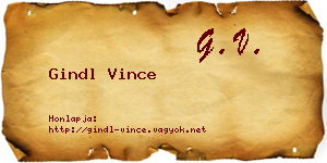 Gindl Vince névjegykártya